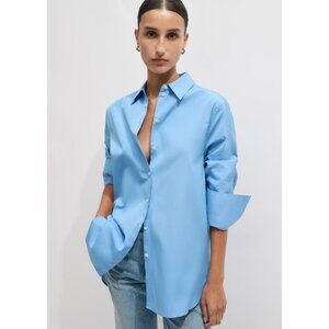 ME+EM Oversized Shirt Cotton Poplin Blue
